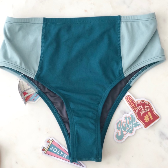 JOLYN Swim AVERY NATIA Bottoms High-Waisted (two) MED & ROCKY Head Cap - Picture 5 of 11